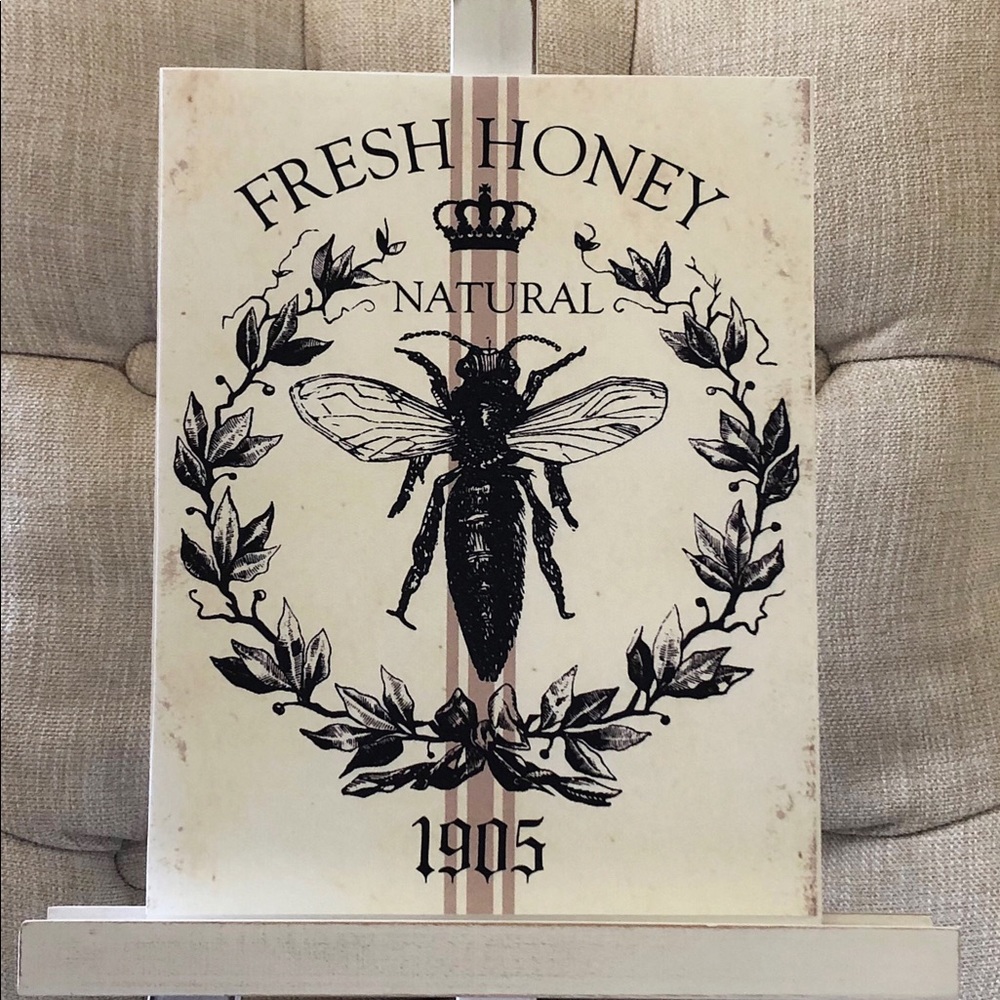 FRESH HONEY Natural Vintage a style Wood Sign.